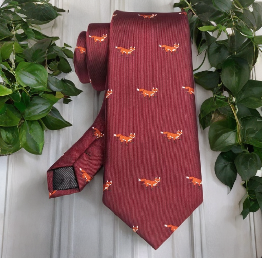 Mens Tie with Fox Motif