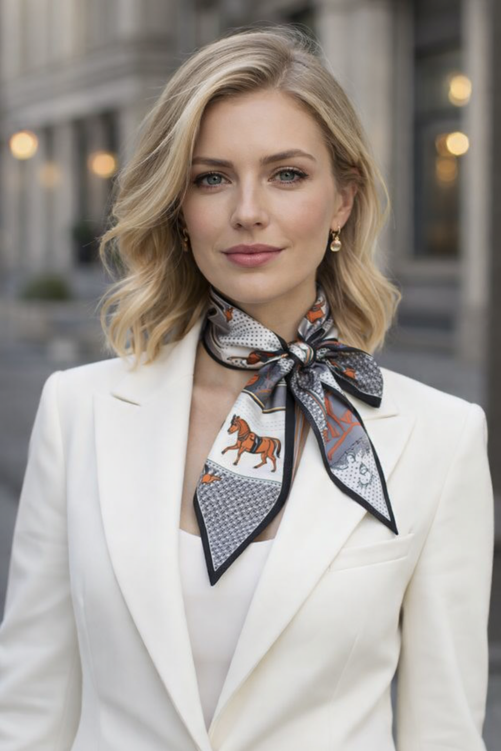 Luxurious Horse Print Neck Scarf