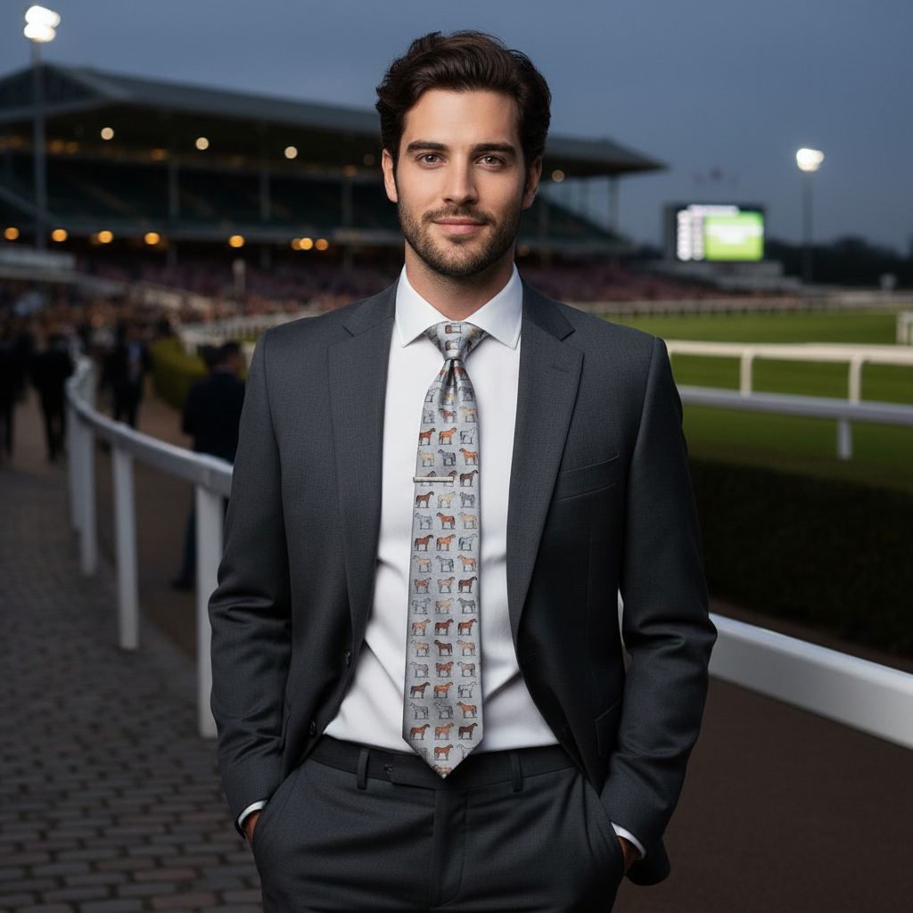 Gent's tie wth horse pattern