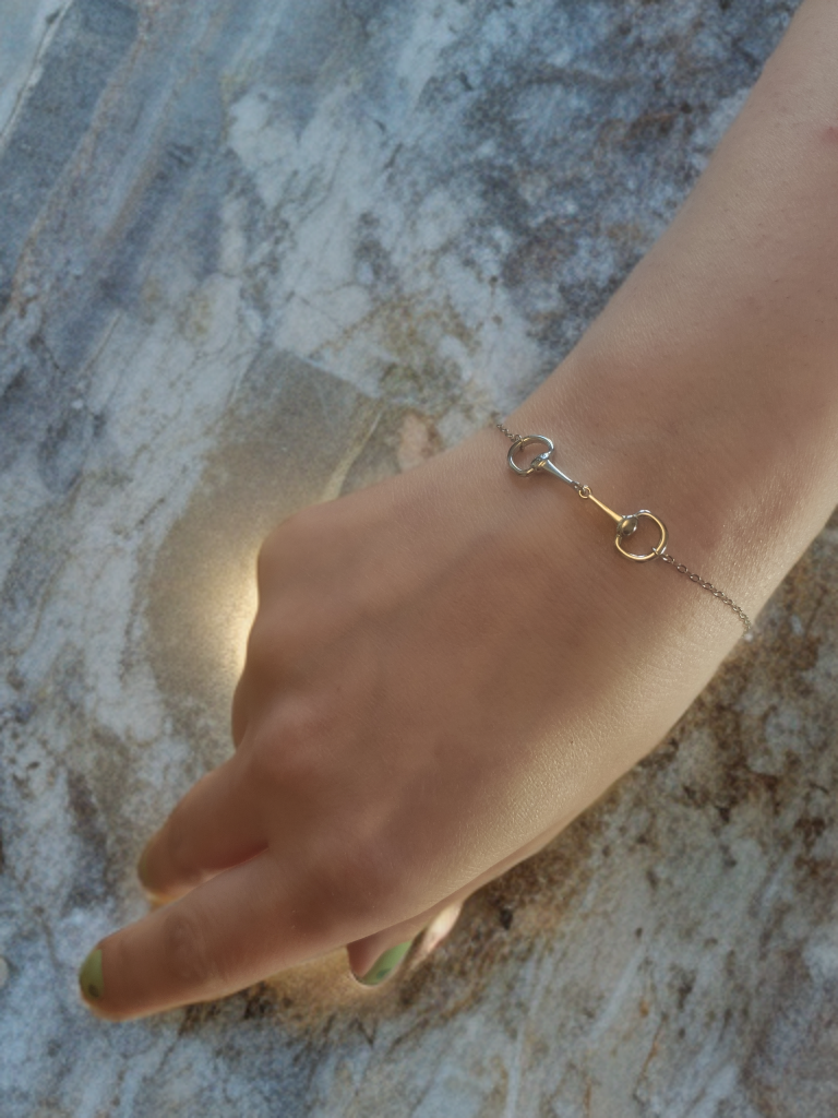 925 Silver Snaffle Bit Chain Bracelet