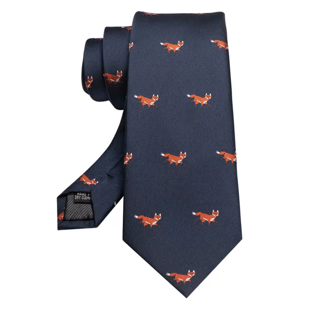 Mens Tie with Fox Motif