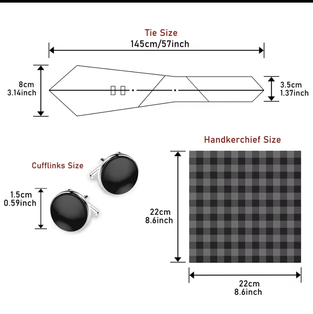 Mens Tie Set in Tangerine