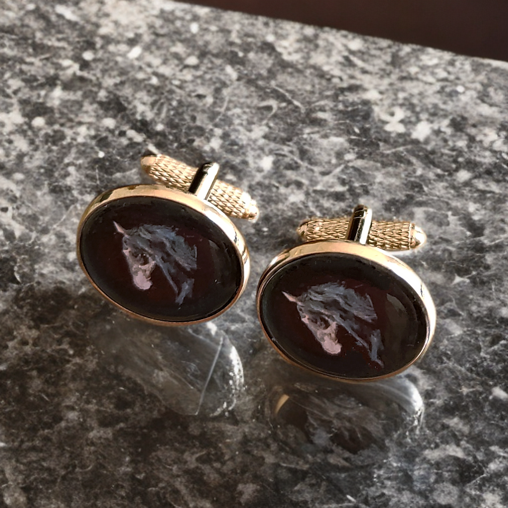 Horse Head Dark Horse Cufflinks