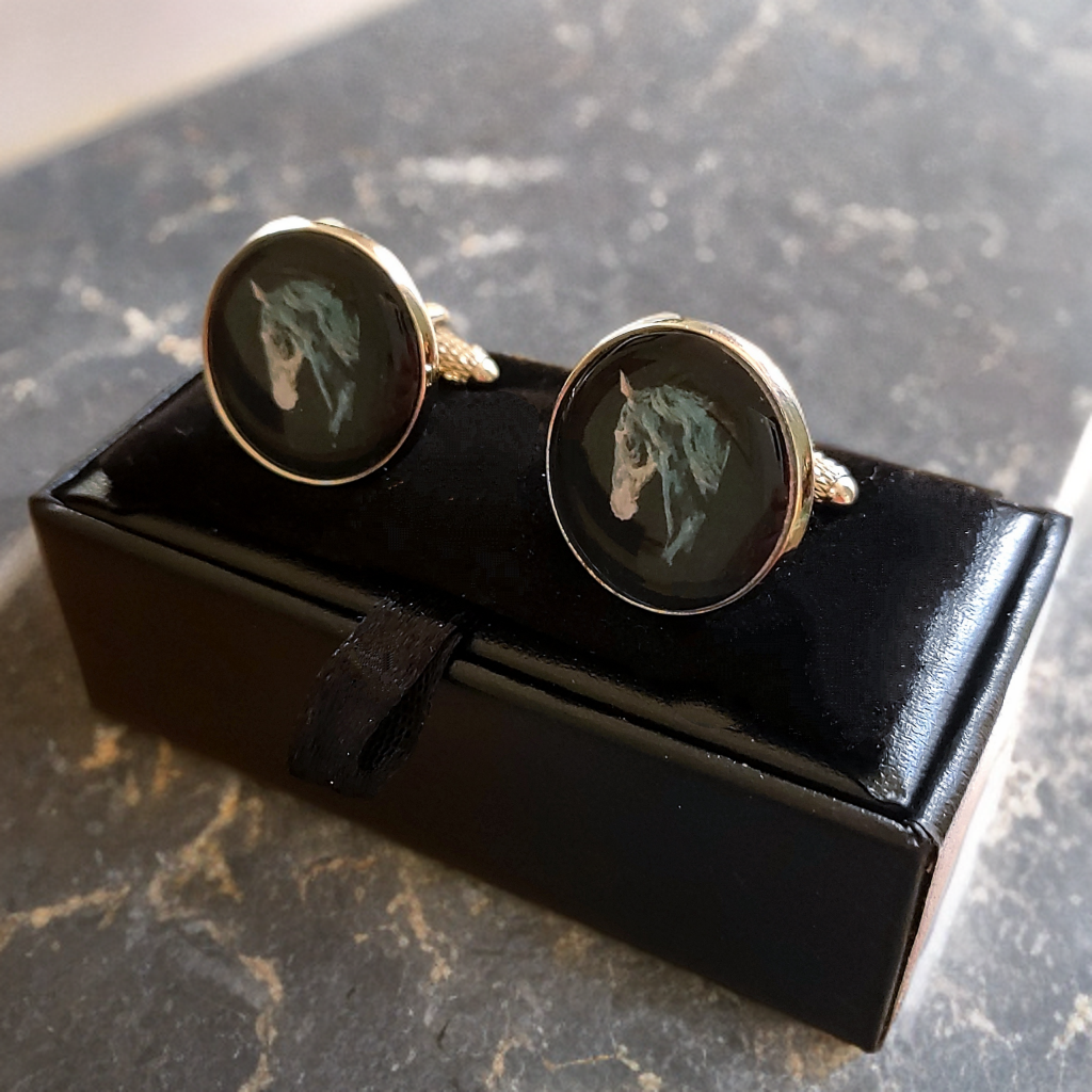Horse Head Dark Horse Cufflinks