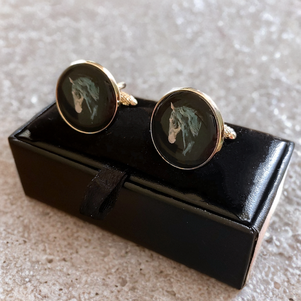 Horse Head Dark Horse Cufflinks