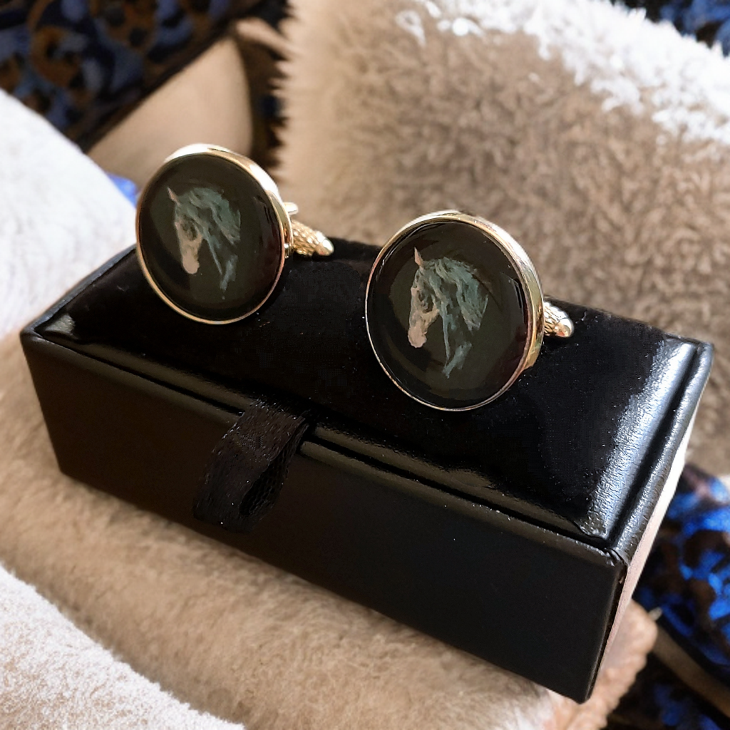 Horse Head Dark Horse Cufflinks