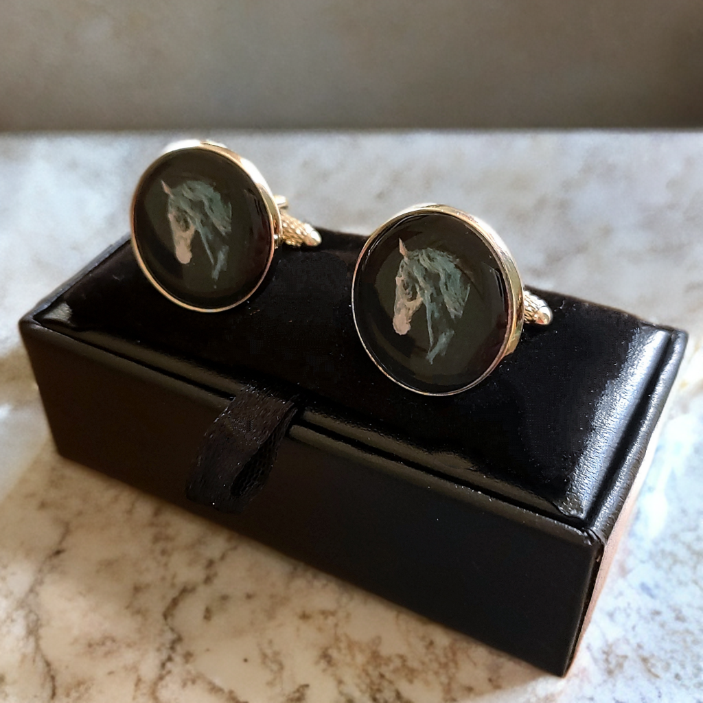 Horse Head Dark Horse Cufflinks