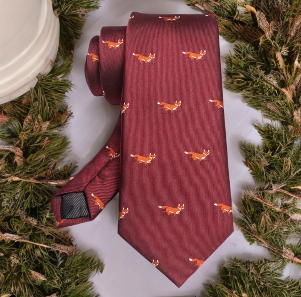 Mens Tie with Fox Motif