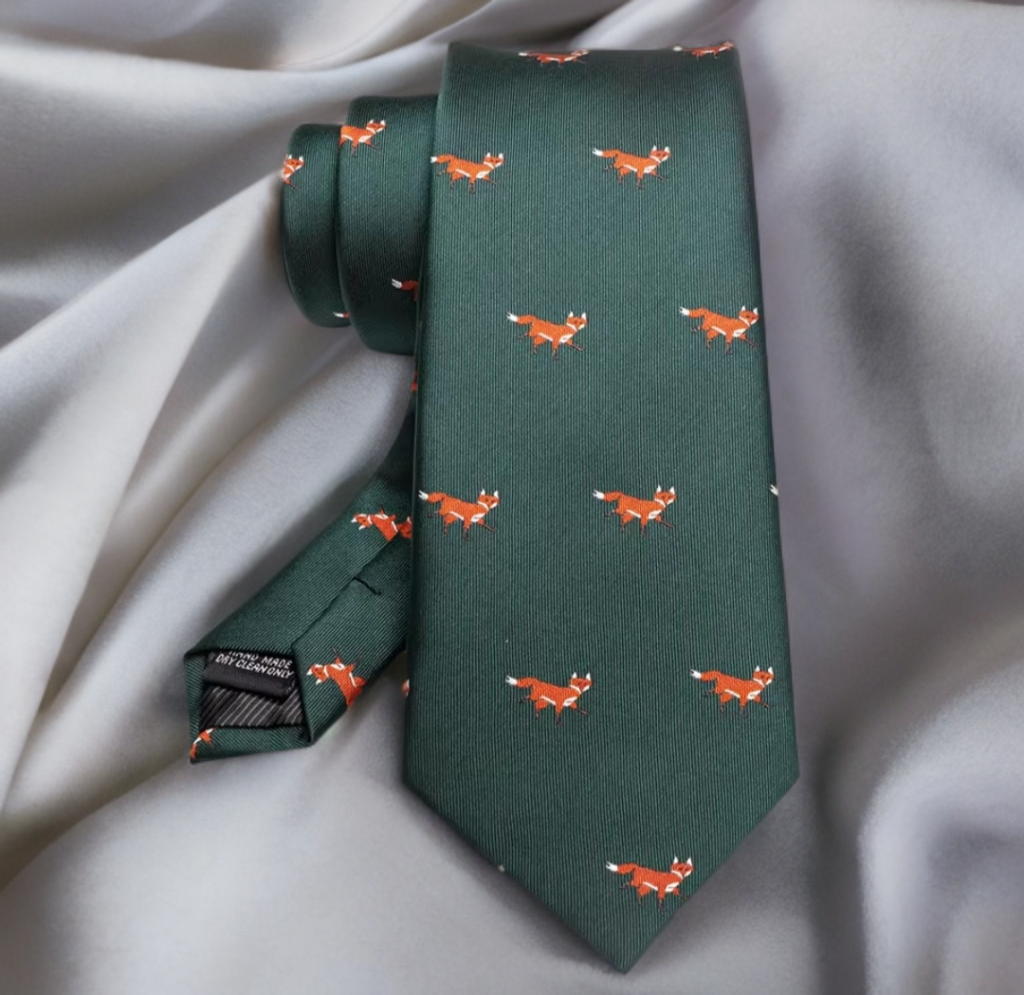 Mens Tie with Fox Motif