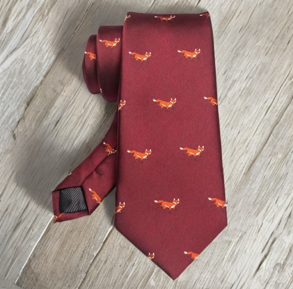 Mens Tie with Fox Motif