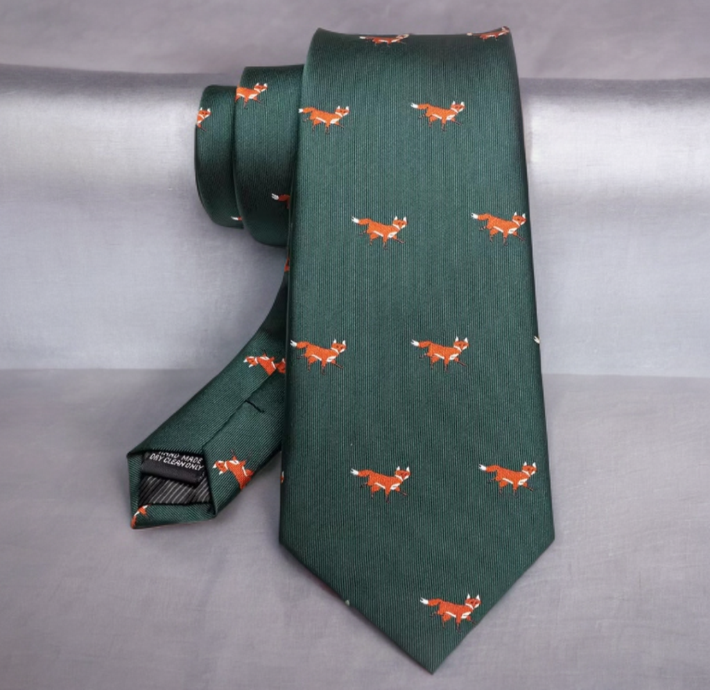 Mens Tie with Fox Motif