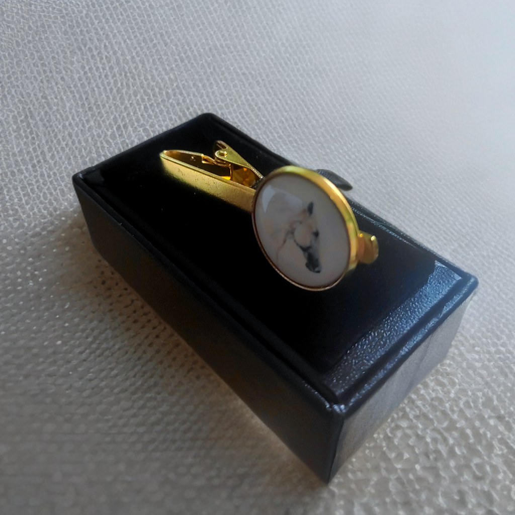 Tie Clip White Stallion Horse Head