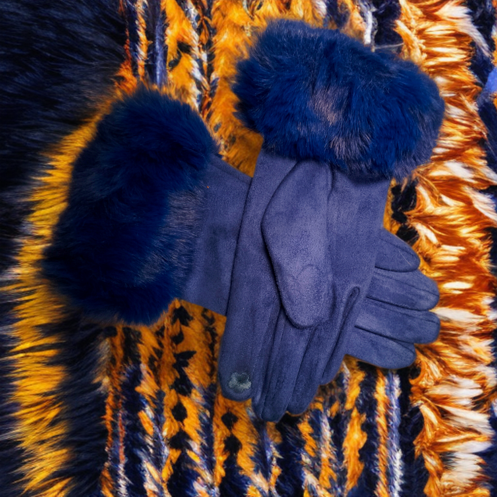 Fur Trim Luxury Gloves