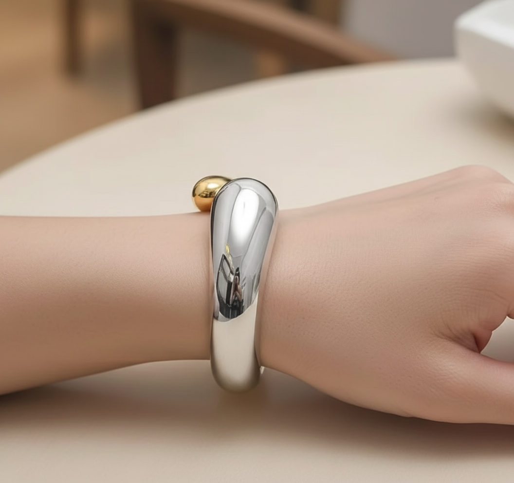Two Tone Gold and Silver Bangle