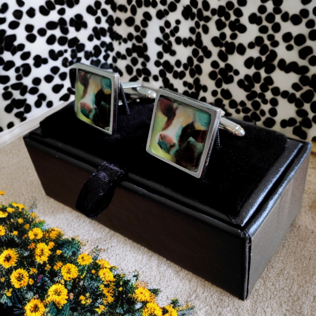 Cow Head Square Cufflinks