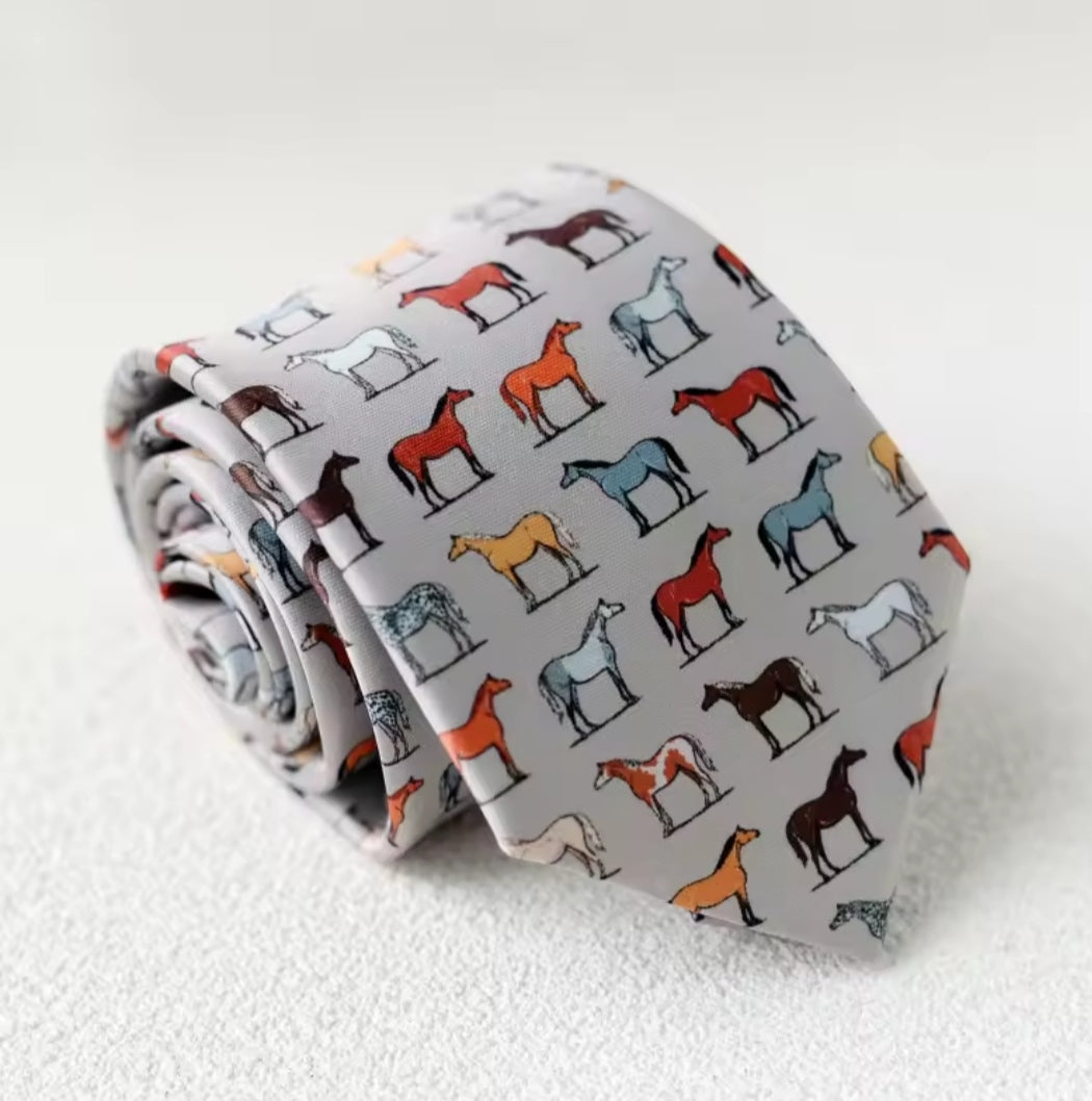 Gent's tie wth horse pattern