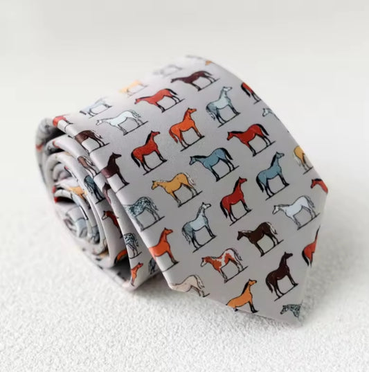 Gent's tie wth horse pattern