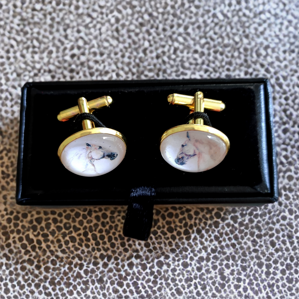 Horse Head White Stallion Cufflinks