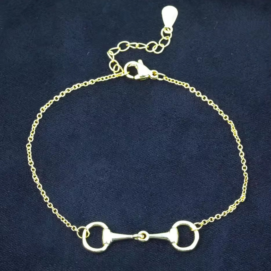 925 Silver Snaffle Bit Chain Bracelet