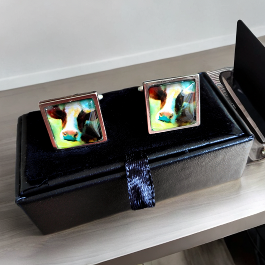 Cow Head Square Cufflinks