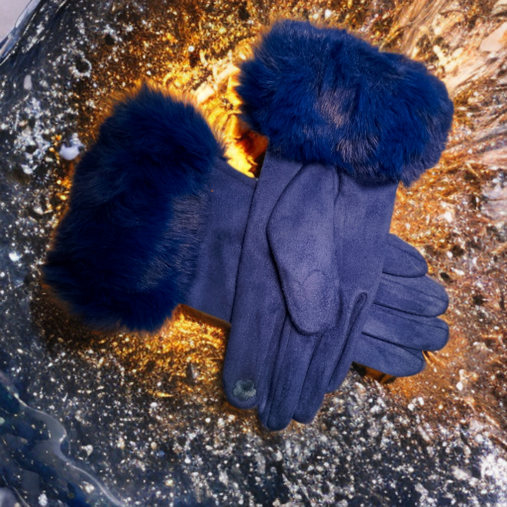 Fur Trim Luxury Gloves