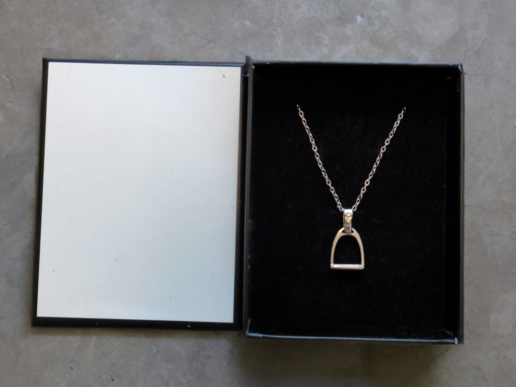 Silver Stirrup Equestrian Necklace