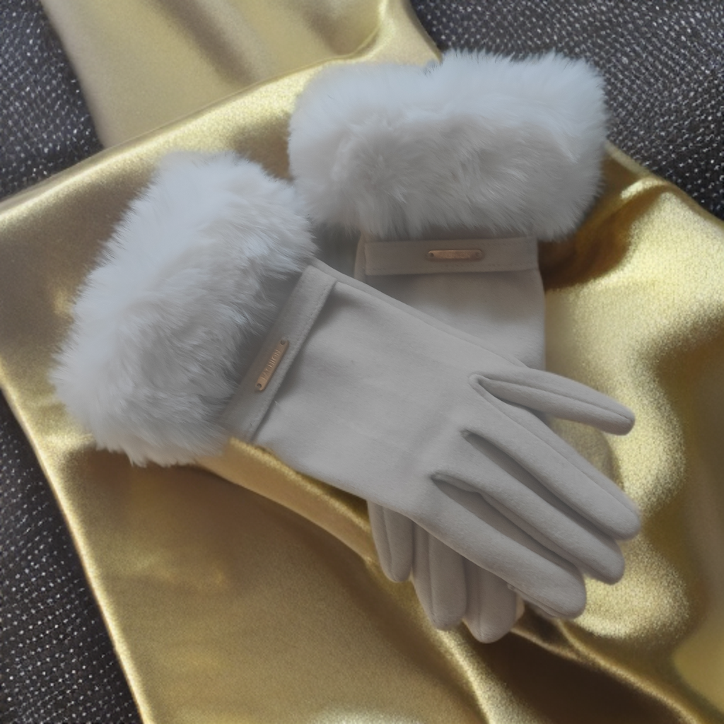 Ladies Fur Cuff Gloves