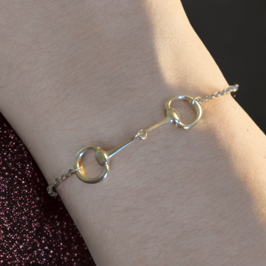 925 Silver Snaffle Bit Chain Bracelet