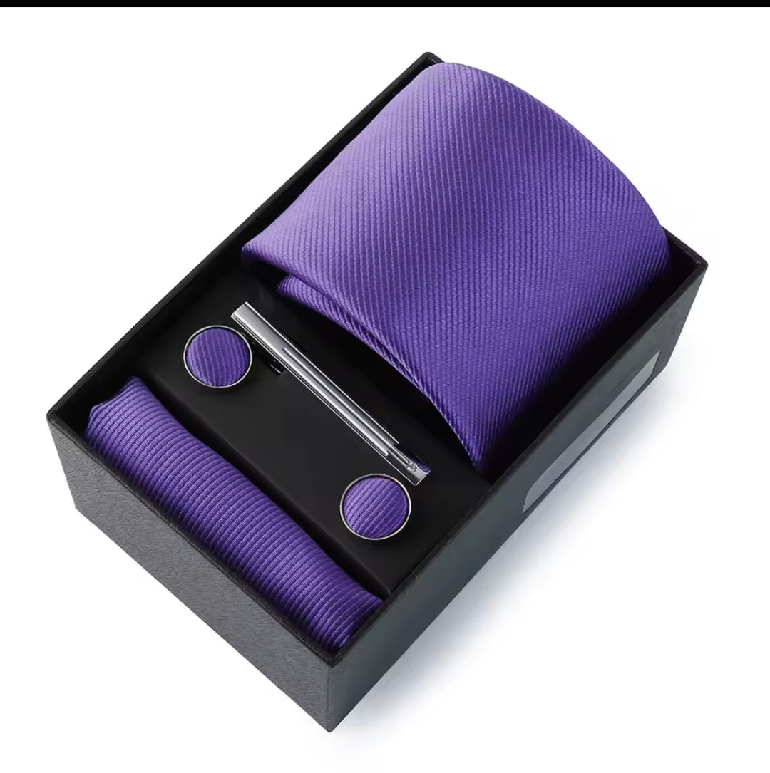 Men's Tie Set in Purple