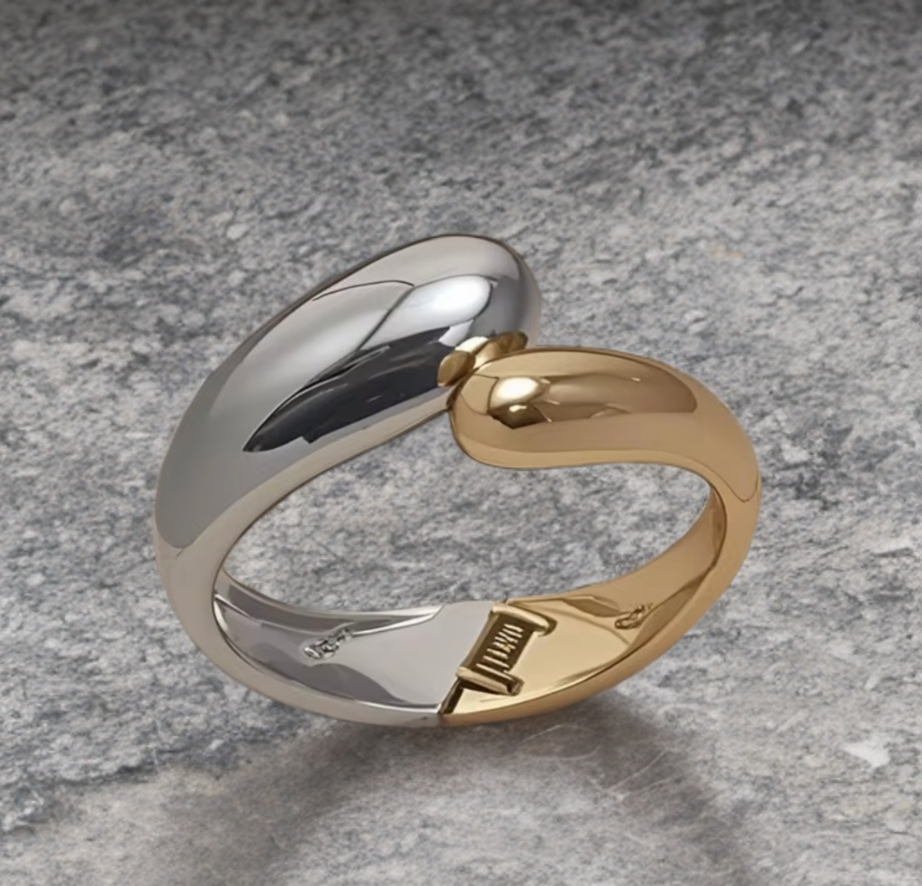 Two Tone Gold and Silver Bangle