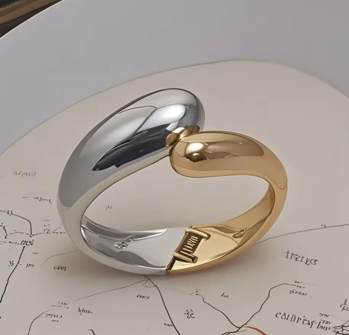 Two Tone Gold and Silver Bangle