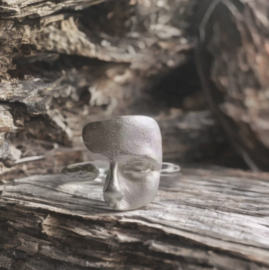 Sculptural Face Statement Ring