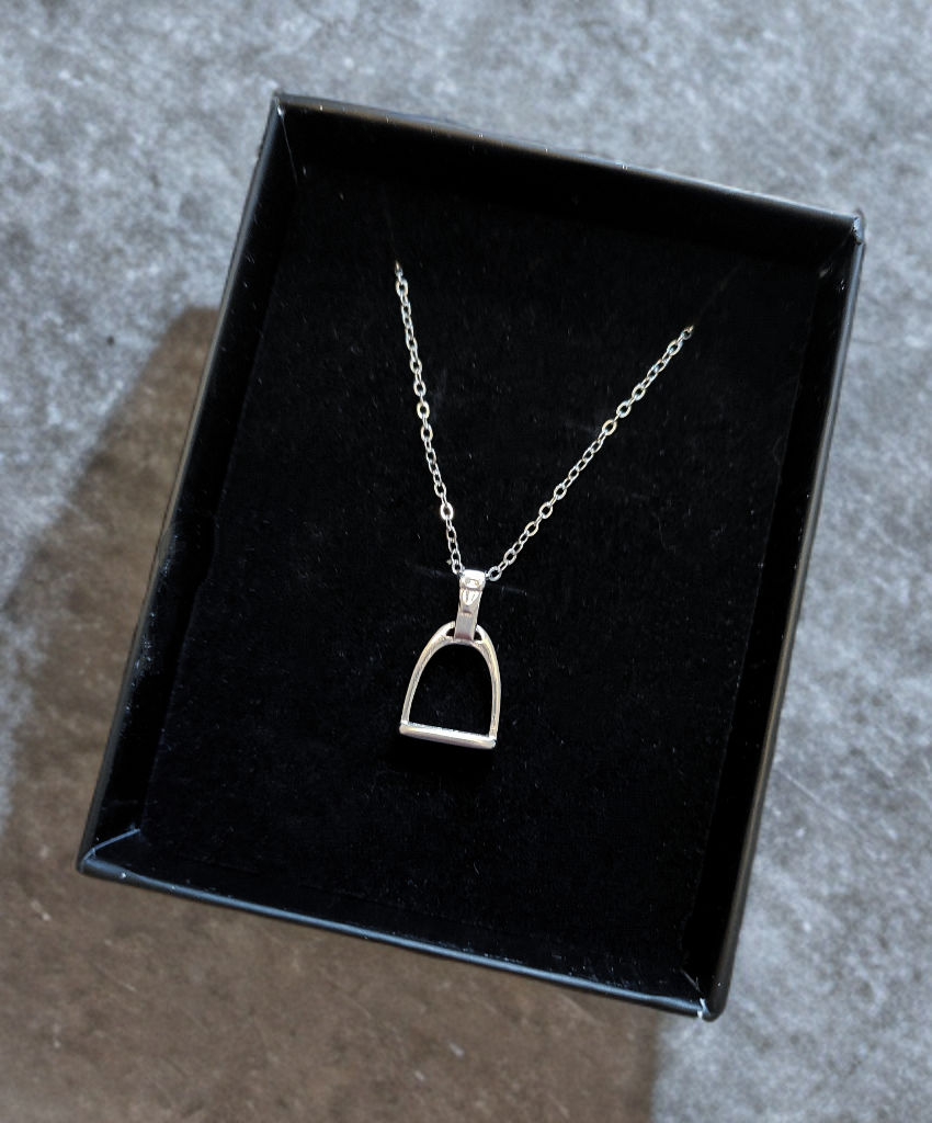 Silver Stirrup Equestrian Necklace