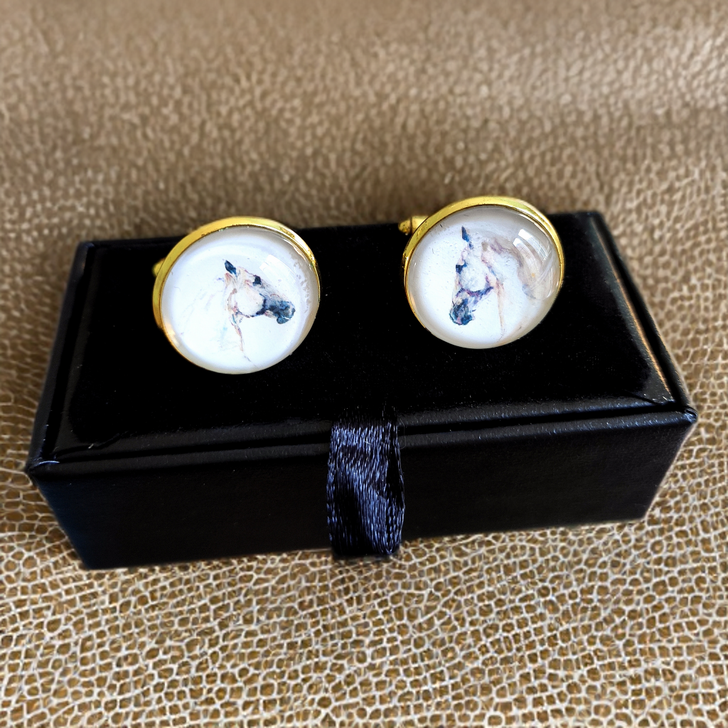 Horse Head White Stallion Cufflinks