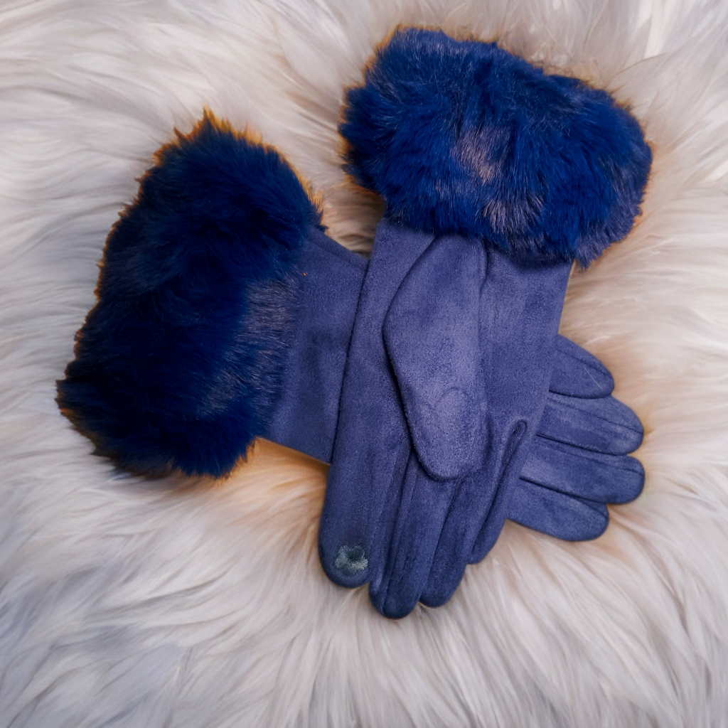 Fur Trim Luxury Gloves