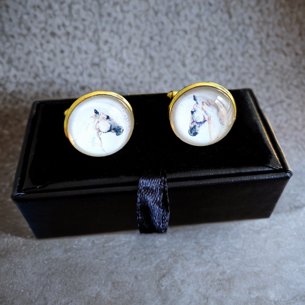Horse Head White Stallion Cufflinks