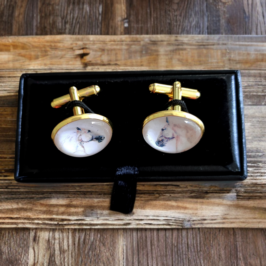 Horse Head White Stallion Cufflinks