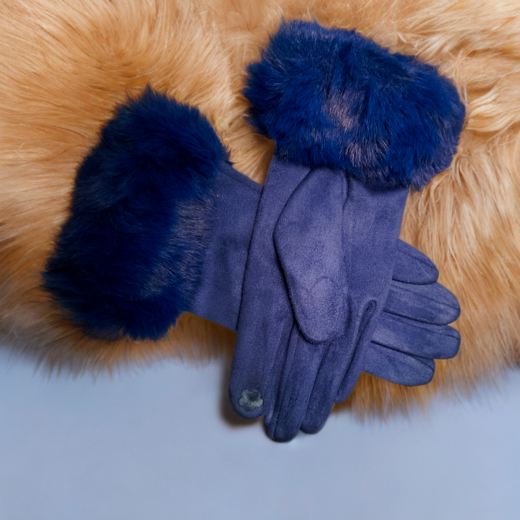 Fur Trim Luxury Gloves