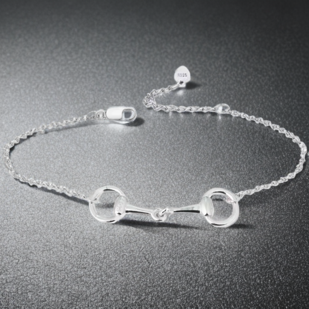 925 Silver Snaffle Bit Chain Bracelet