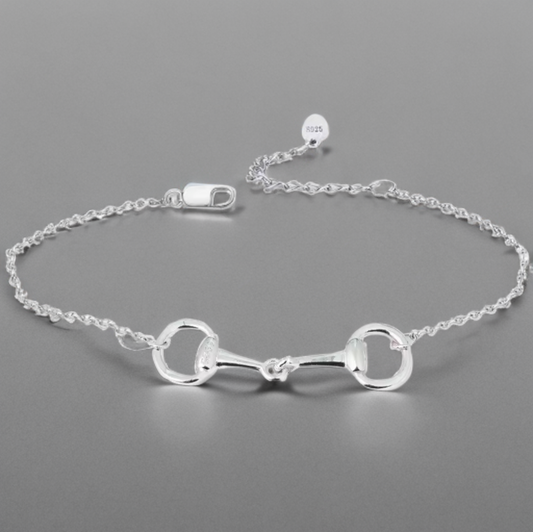 925 Silver Snaffle Bit Chain Bracelet