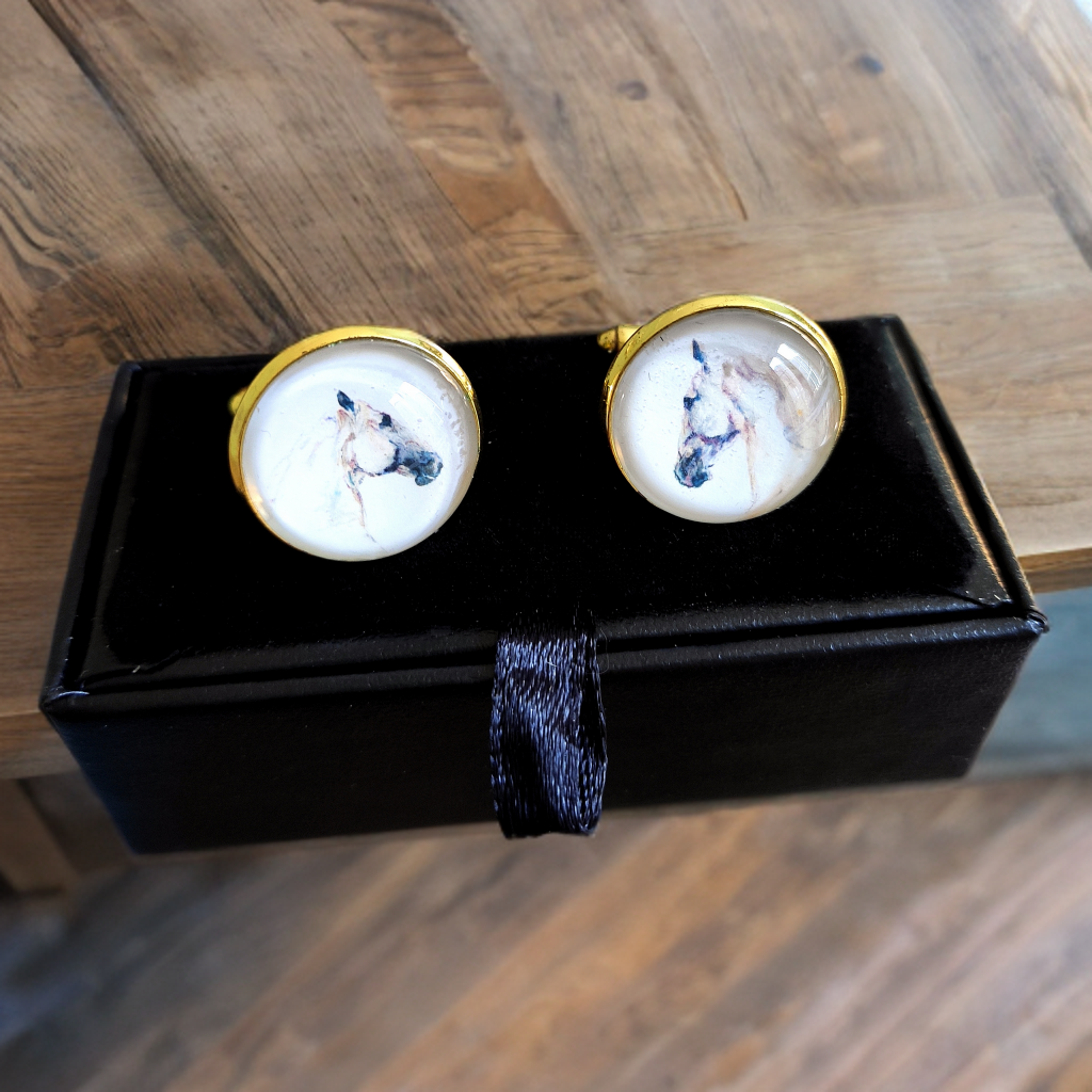 Horse Head White Stallion Cufflinks