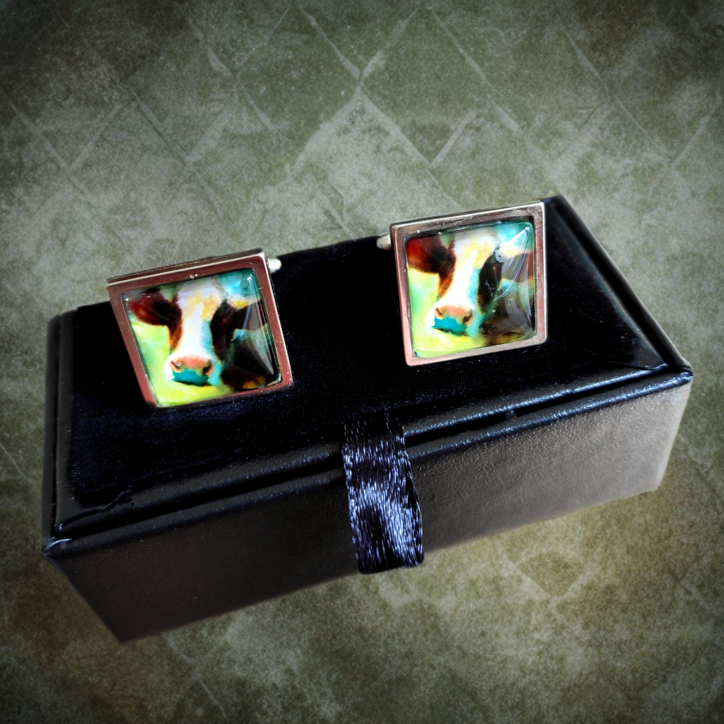 Cow Head Square Cufflinks