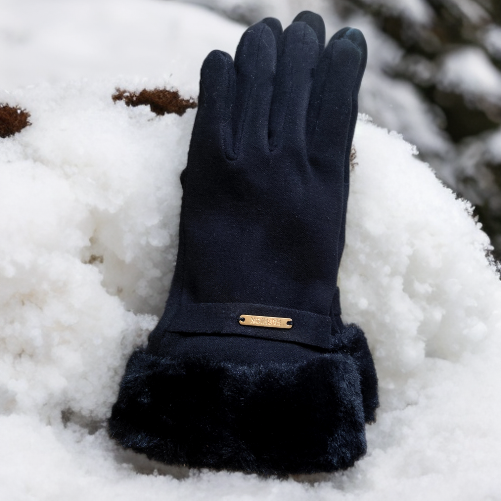 Black women's winter gloves