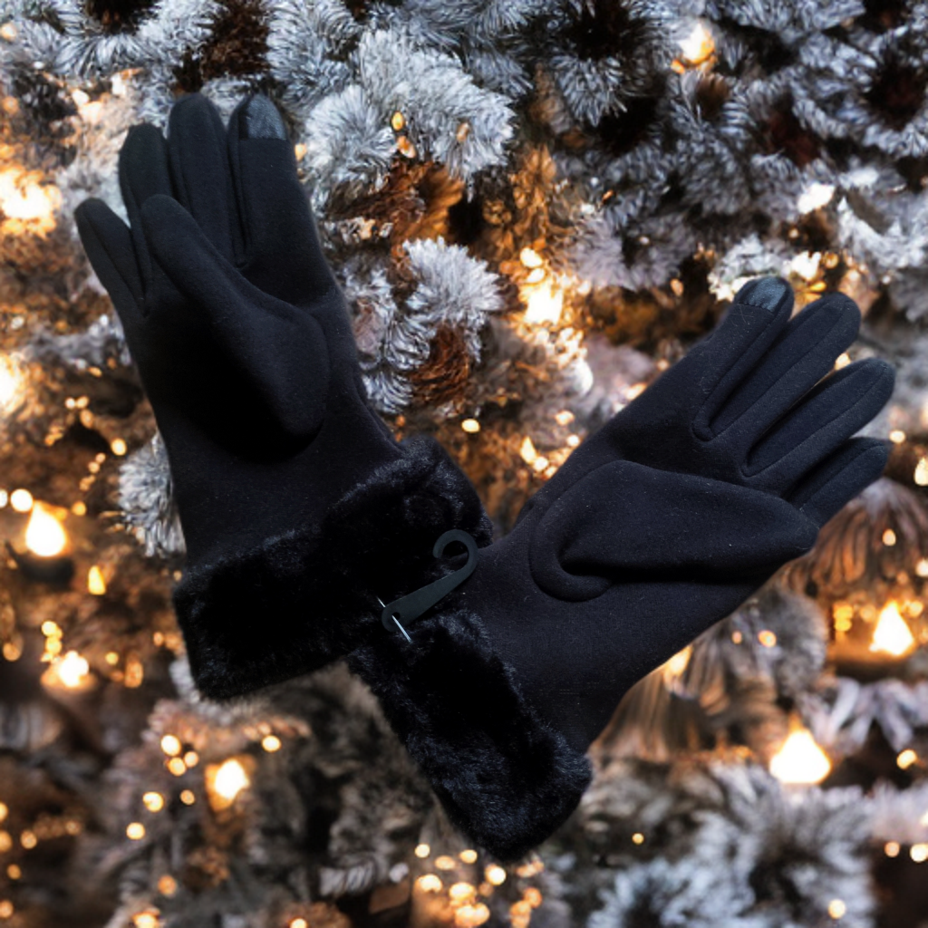 Black women's winter gloves