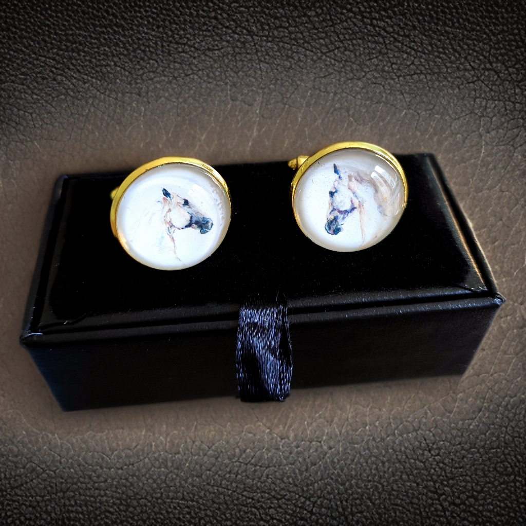 Horse Head White Stallion Cufflinks