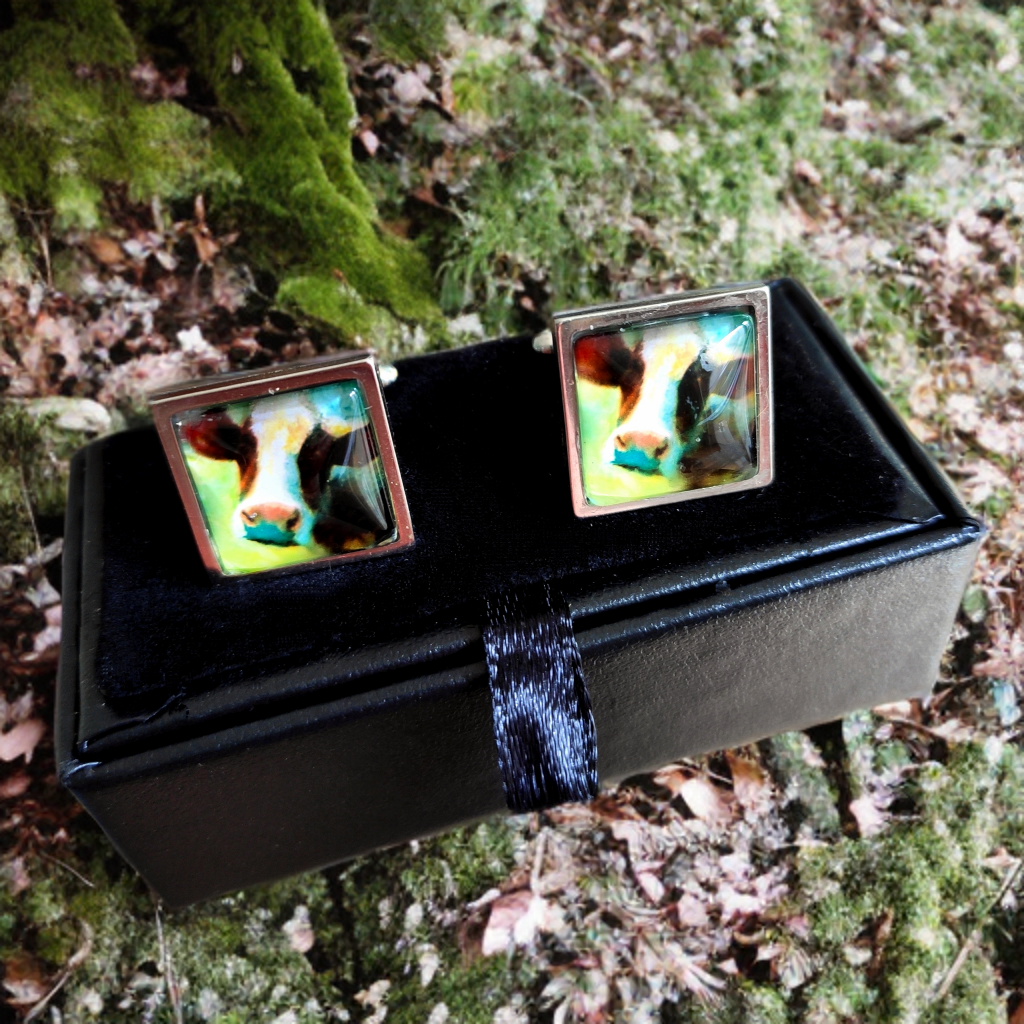 Cow Head Square Cufflinks