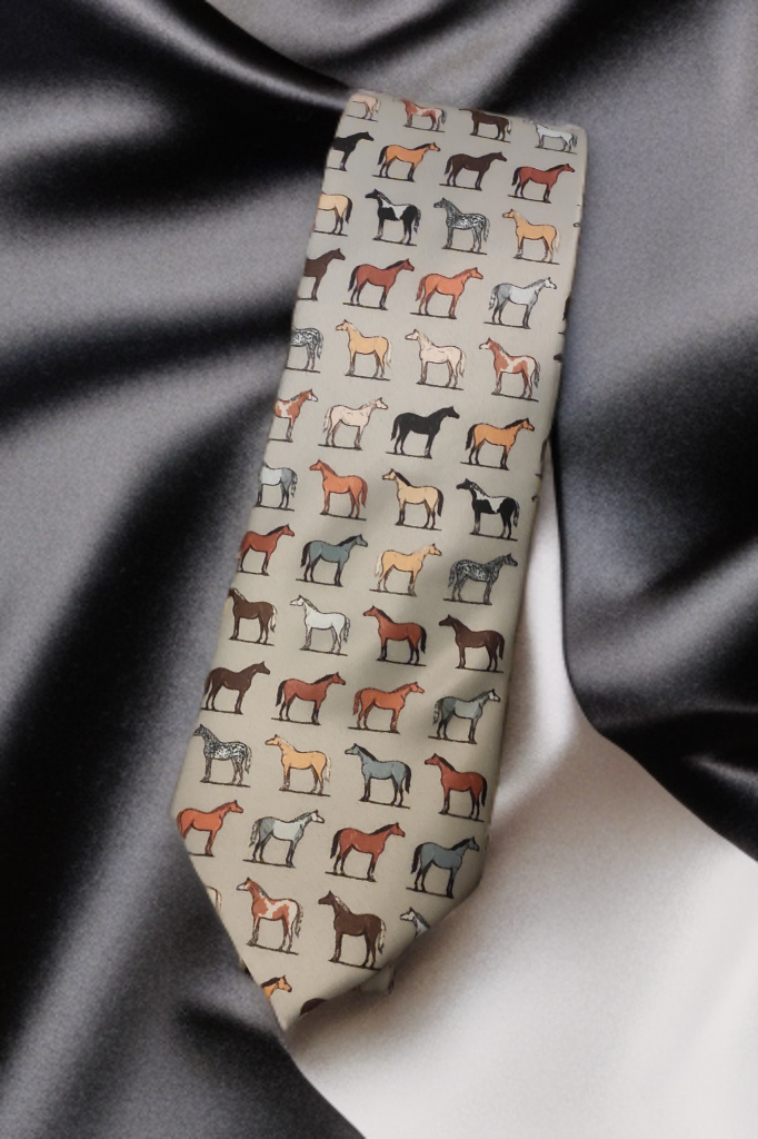 Gent's tie wth horse pattern