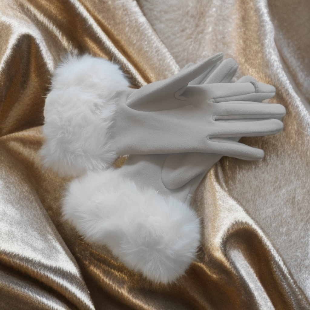 Ladies Fur Cuff Gloves