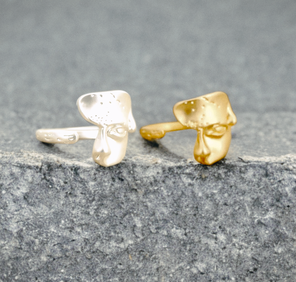 Sculptural Face Statement Ring