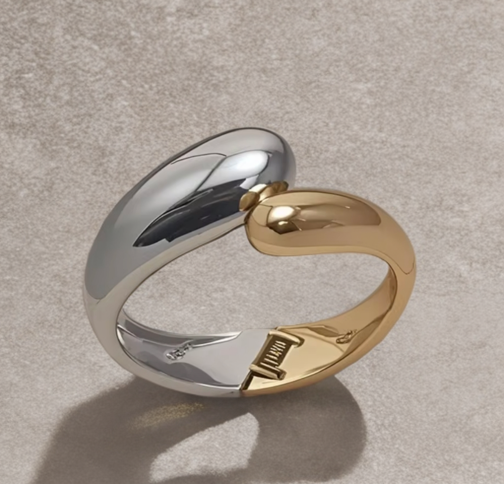 Two Tone Gold and Silver Bangle